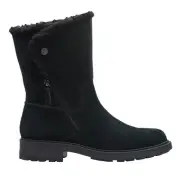 Clarks Opal Zip 26167911 Womens Black Suede Zipper Casual Dress Boots 6