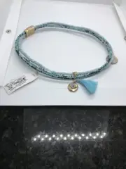 $34 Lonna & Lilly gold tone multi stone evil eye wrap magnetic bracelet Jll8