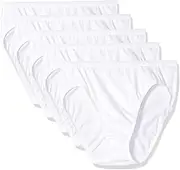 [Hanes] Women's Comfort Cotton Hi-Cut Panties 5-Pack, White, 12
