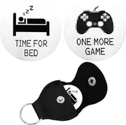 DinghaoleDecision Coin Stainless Steel Double Sided Coin,Double Sided Gaming Novelty Coin,One More Game or Go To Bed Stainless Steel Flipping Challenge Choice,with PU Leather Case,Coin Gifts for lover
