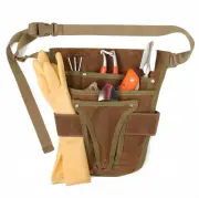 Multiple Pocket Waist Belt Garden Tool Canvas Belt Heavy Duty for Gardening