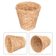 Wicker Trash Can Bathroom Rattan Straw Storage Basket Durable