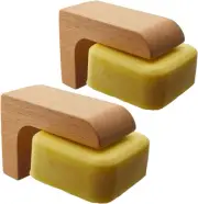 (2Sets) Wood Magnetic Bar Soap Holder for Shower Wall,Magnet Air Dry Soap Saver