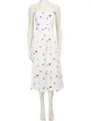 White Floral Midi Cruise Dress