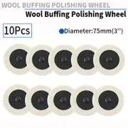 10Pcs 3'' Roloc Wool Felt Disc Roll Lock Polishing Buffing Pad For Dremel Tool