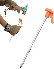 Tent Nails,Camping Pegs - Non-Rust Reinforced Screw in Metal Camping Accessories for Outdoor Patio Garden Grassland Canopies Gardening Inflatable Decor