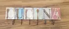 Rustic Wood Cucina Sign for Home Decor with Hooks Wall Decor