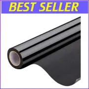 Matte Black Static Cling Window Tint - Total Privacy and UV Protection, 35.4x118