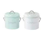 Garden Kitchen Compost Bin Wastes Compost Bucket with Lid Coal Filter