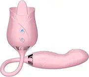 Dual Head Sex Tongue for Licking, Rose Toy for Women Pleasure, Clitorals Stimulator, Electric Women Relaxing Toy, support 10 Modes Stimulator Licking Nipple (Pink)