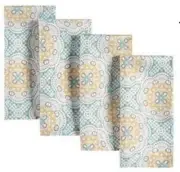 WAVERLY Astrid Floral Medallion Print Napkins 19" x 19" 100% Polyester 4 Pk