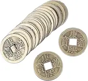 ibasenice 50pcs Copper Coins Dynasty Time Coin Feng Shui Coins Chinese Feng Shui Charm Ancient China Currency Chinese Charm Good Chinese Lucky Zinc Alloy Golden