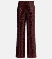 [Oseree] Oséree Marylin sequined wide-leg pants AU 10 burgundy