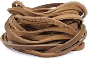 5MM Flat Genuine Cowhide Leather Cord Necklace String Braiding Rope Leather Lacing Strips for Crafts,Jewelry Making,Leather Shoe Laces,Bracelets,Beading (Flat_Brown 5YARDS)…