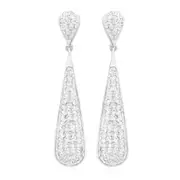 Eclipse Sterling Silver and Austrian Crystal Drop Earrings
