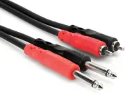Hosa Stereo Intercon Dual 1/4Ints to Dual Rca3M [New ]