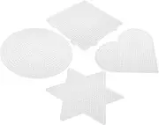 Milisten 4pcs Transparent Geometric Templates DIY Bean Stencil Kit for Enhance Imagination Spatial Thinking Safe Materials for Home School Kindergarten Learning Activities