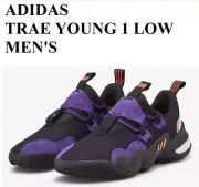 ADIDAS TRAE YOUNG 1 LOW SLIP-ON BASKETBALL TRAINERS MEN SHOES BLACK SIZE 9 NEW