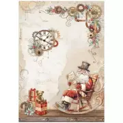 Stamperia A4 RICE PAPER - GEAR UP FOR CHRISTMAS - SANTA CLAUSE