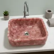Rose Quartz Bathroom Sink & Basin - Semi-Precious Stone, Unique Stone Sink Decor