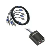 Kicker KISLOC2 Stereo Line Output Converter and 4-Channel RCA Cable (4 Meter)