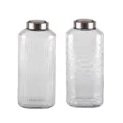 bulk 6 Glass Bottle w Metal Screw Lid 1.8Lt Assort 11x30cm