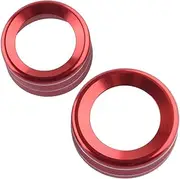 JIUYIN 3pcs Knob Ring Cover Fit For Toyota, Tacoma 2016 2017 2018 2019 2020 Set Red Audio Volume Tune Rearview Mirror Adjust Switch Trim Dashboard Knob Ring