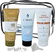 Smuggle Mug Lotion Flasks 3 Pack | TSA Approved 100ml Tubes and Clear Quart Zipper Bag | Lid Seals and Funnel Included | Disguised Containers for Cruise, Beach, and Festival | Total of 10 oz | Secret,