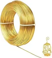 3mm Aluminum Craft Wire,33 Ft Craft Wire for Sculpting for Bonsai Trees Floral Armature Wire Weaving Wrapping Clay Models Dolls Sculpting, Jewelry Making (Gold)