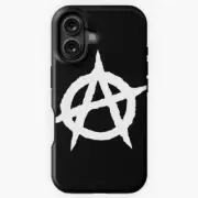 anarchy symbol white iPhone X-15 Pro Max / Samsung Galaxy S Tough Case