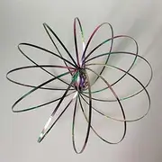 SHATCHI Infinity Arm Spring Slinky Juggle Dance 3D Magic Flow Ring Stainless Steel Hand Fidget Spinner Interactive Kinetic Decompression Toys for Kids Adults, Rainbow