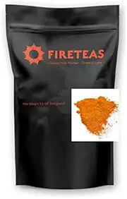 FIRE TEAS Golden Milk Powder - Organic Turmeric, Honey, Cardamom, Ginger, Cinnamon, Black Pepper - Latte Mix, Adaptogen for Sugar Free Concentrate, Anti Inflammation, Restful Sleep - Made in USA