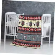 Bohemian Fleece Throw Blanket, Native American Sofa, Aztec Print 60*80 IN Red