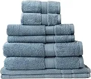 Royal Comfort Zero Twist Luxury Plush Towel 8-Piece Set, Denim