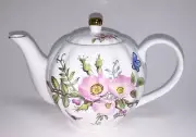 GRACIE'S WHITE,PINK,GREEN,GOLD BUTTERFLY,FLORAL,PORCELAIN COFFEE,TEAPOT-4 CUP
