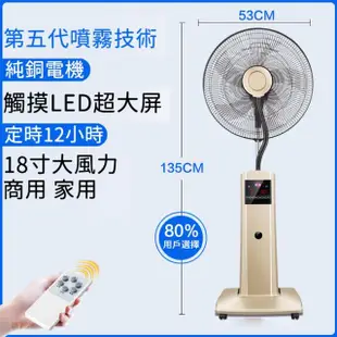 【居家家】18寸工業加濕降溫噴霧電風扇(霧化機 霧化風扇)