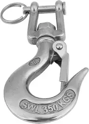 Safety Hooks Swivel Lifting Hooks Suspension Lifting Swivel Eye Lifting Chain Snap Hooks Engineering Cranes (silver) (1pcs)