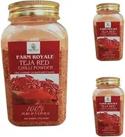 Farm Royale Teja Red Chilli(Lal Mirch) Powder||1+1+1 Combo||600gm||Shudh||Handpicked Material||Export quality