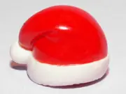 LEGO - Minifig, Headgear Cap, Santa with Red Top Pattern - White