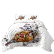 Funny Cute Cats Designs Hang in There Kitten Coverlet