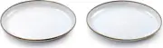 New Barebones Living Enamel Plate Set Eggshell CKW-391