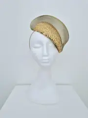 Miss Taffi. Womens gold sequin headpiece with crinoline wave