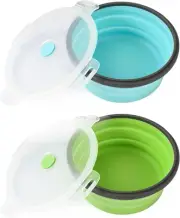 Large Collapsible Dog Bowls, 2 Packtravel Dog Bowls with Lids for Large Dogs,...