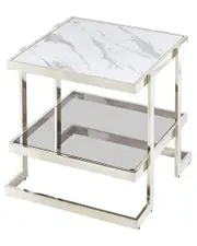 Sagebrook Home Metal/Marble Glass