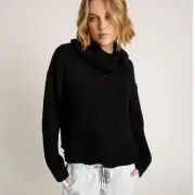Revolve One Teaspoon Black Turtleneck Oversized Sweater(Size XS)
