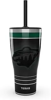 Tervis Traveler NHL Minnesota Wild - Night Game Triple Walled Insulated Tumbler Travel Cup Keeps Drinks Cold & Hot, 30oz with Straw Lid, Stainless Steel