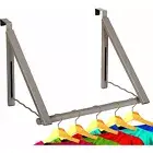 Storage Collapsible Metal over the Door Hook & Clothes Drying Rack Satin Nickel