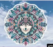 Boho wolf wind spinner.