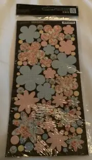 Graphic 45 Secret Garden Cardstock Flowers Floral Roses Plaid