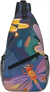 Stvyukl Hand Painted Dragonfly Sling Bag For Women Men Travel Hiking Backpack Crossbody Shoulder Chest Bags Casual Daypack